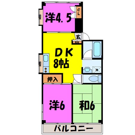 ハイライズマンションの物件間取画像